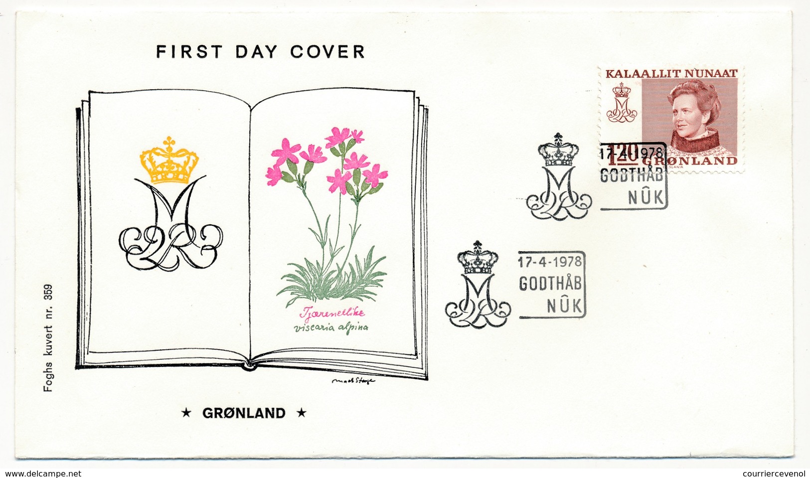 GROENLAND - 4 FDC De 1978 + 1 De 1980 - Koningin Margrethe II - Brieven En Documenten