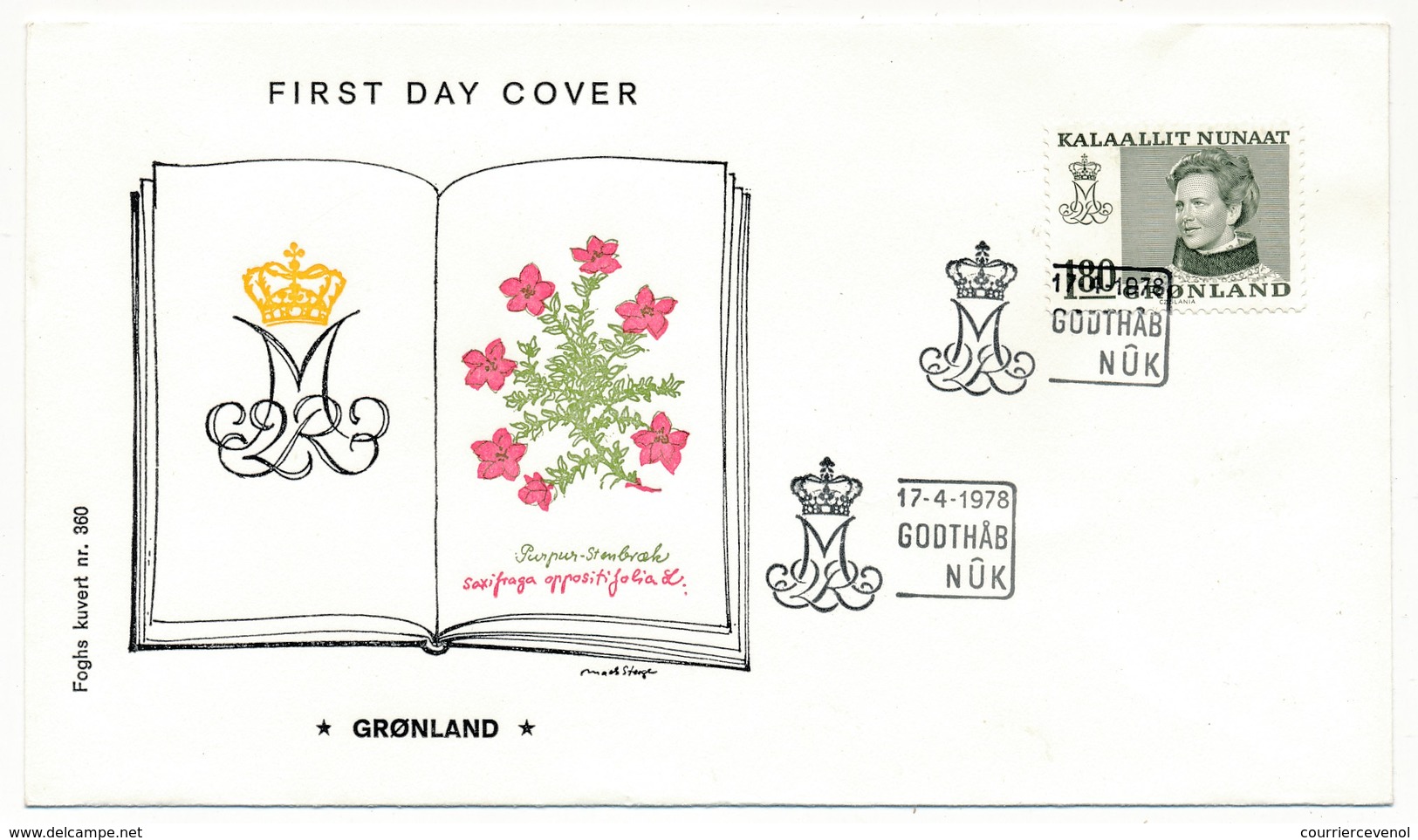 GROENLAND - 4 FDC De 1978 + 1 De 1980 - Koningin Margrethe II - Storia Postale