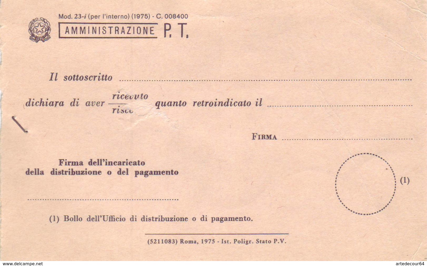 Avviso Postale Affrancato Commemorativo Lire 120 - 1946-60: Storia Postale