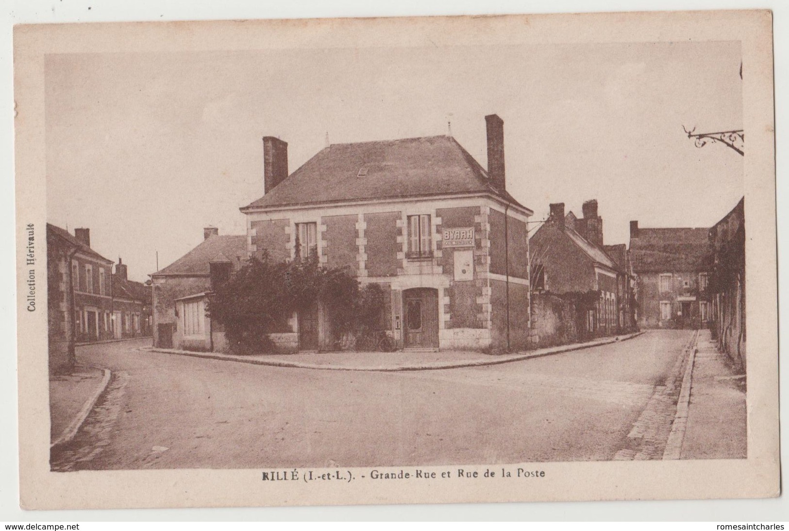 CPA 37 RILLE Grande Rue Et Rue De La Poste - Autres & Non Classés