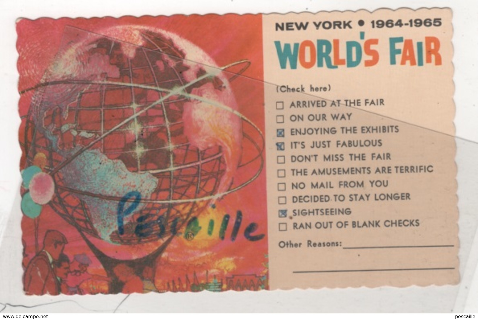 CP NEW YORK WORLD'S FAIR 1964 1965 - THE UNISPHERE - CIRCULEE EN 1964 TIMBRES TAXE - Exhibitions