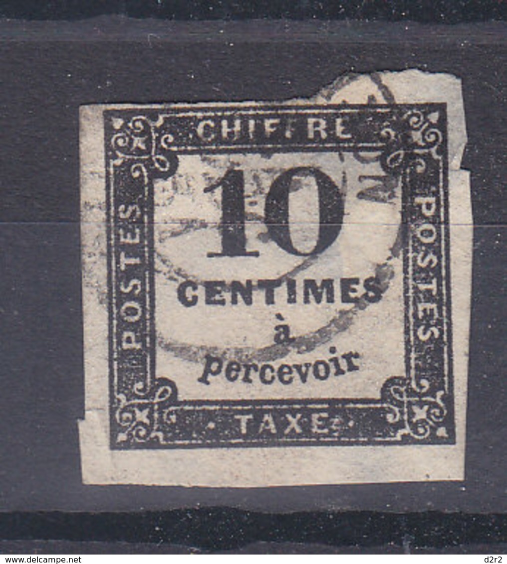 TAXE 10 CTS NOIR TYPOGRAPHIE - COTE 20 EURO - 1859-1959 Oblitérés