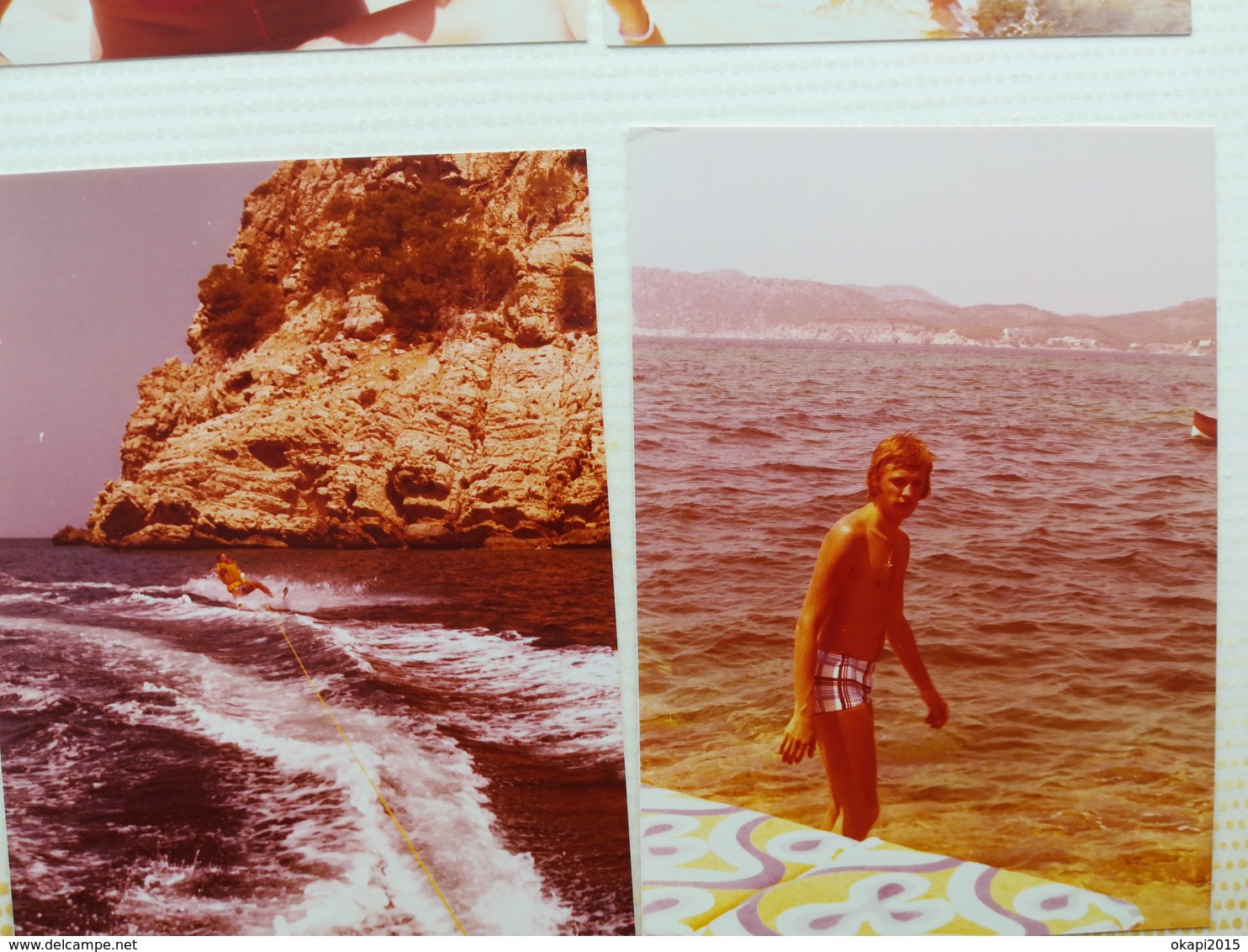 VACANCES ESPAGNE MALLORCA BORD DE L EAU  LOT 40 PHOTOS ORIGINALES EN COULEURS 1974