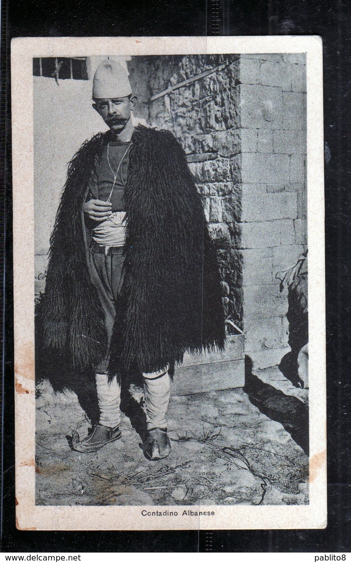 ALBANIA ALBANIE 1918 CONTADINO ALBANESE ALBANIAN FARMER CARTOLINA VIAGGIATA POSTA MILITARE CARD - Europa
