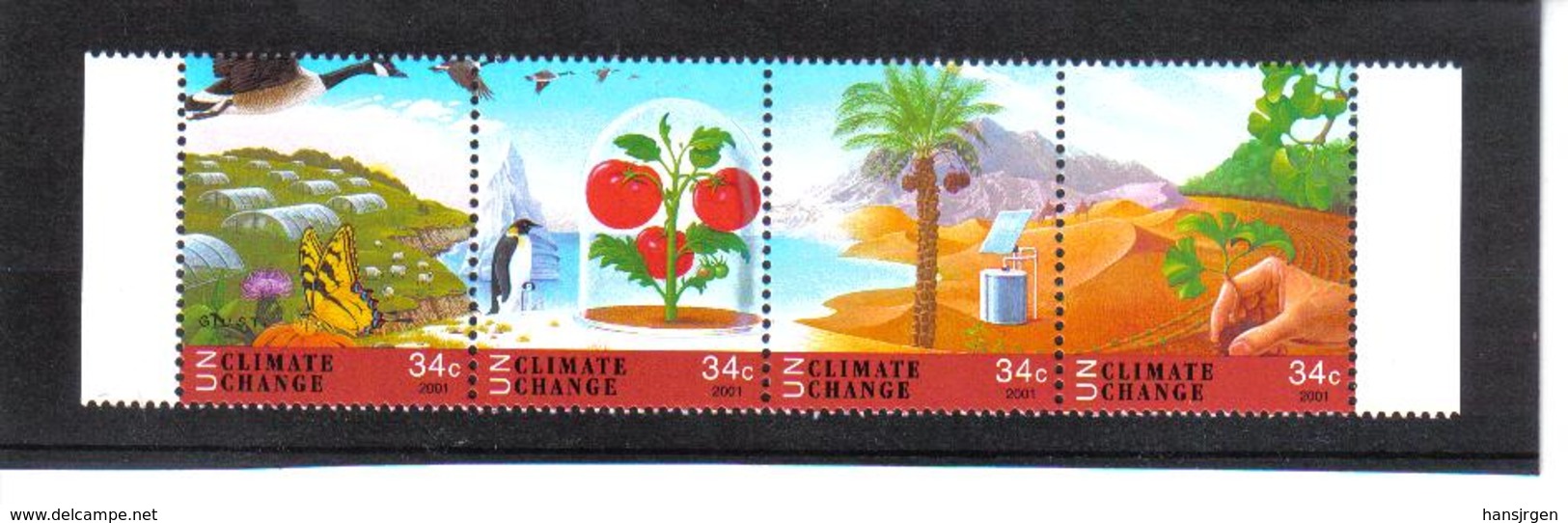 EXP1292 UNO New York 2001 MICHL 884/87 ** VIERERSTREIFEN Postfrisch ZÄHNUNG Siehe ABBILBUNG - Unused Stamps