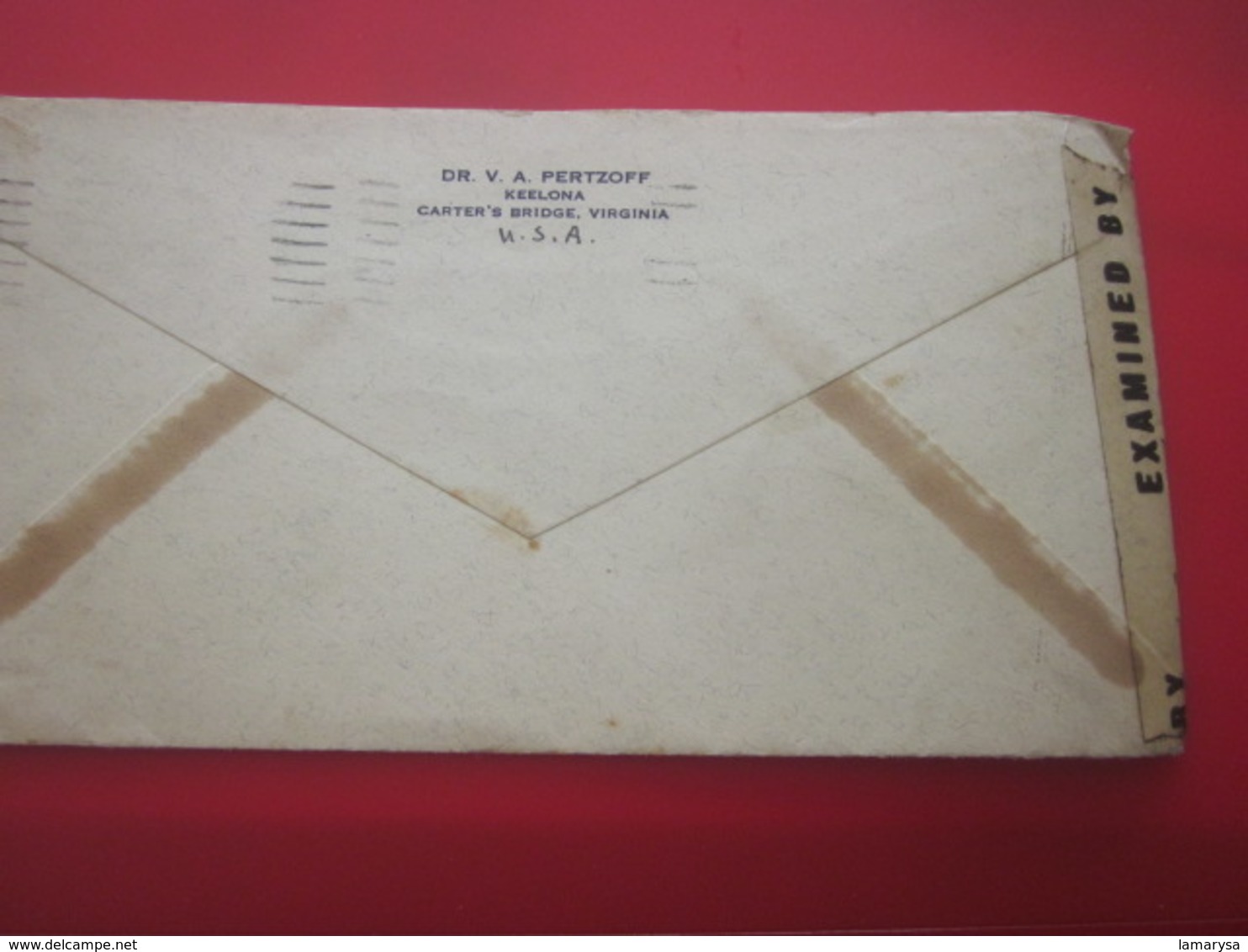 WW2 Letter Examined By 5239 Censorship-Letter Charlottesville United States 1944 Letter & Document-to Lasalle Gard Franc - Brieven En Documenten