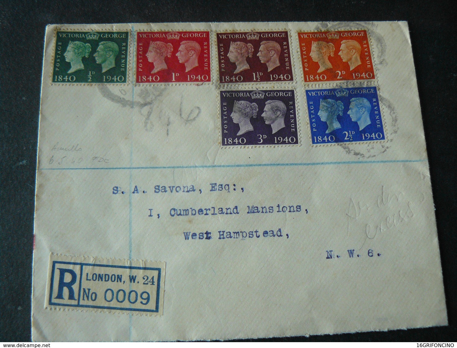 1940 BEAUTIFUL  LETTER  F.D.C WITH BEAUTIFULS POSTAGESTAMPS.HIGHT VALUE / LETTERA F.D.C  INGLESE DI VALORE - ....-1951 Pre Elizabeth II