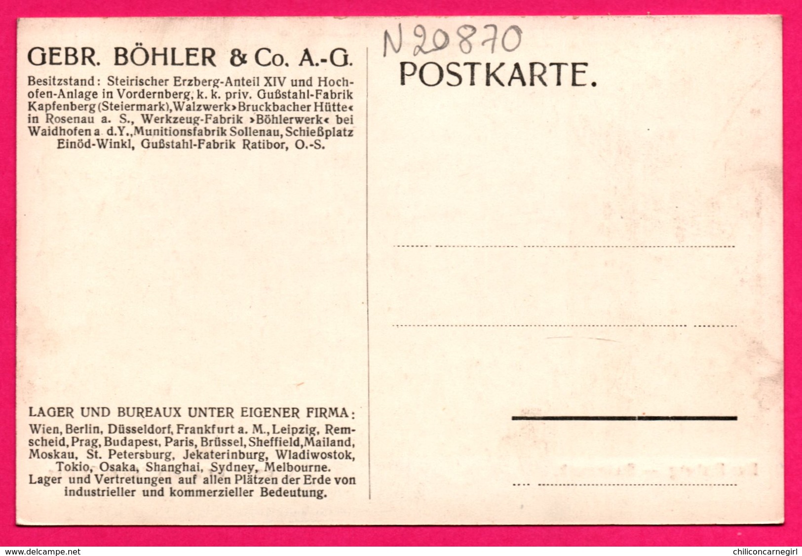 Cp Allemande - Der Erzberg - Steiermark - Grundmaterial Des Böhler Stahles - Styrie - Matériel - BOHLER & Co - Kapfenberg