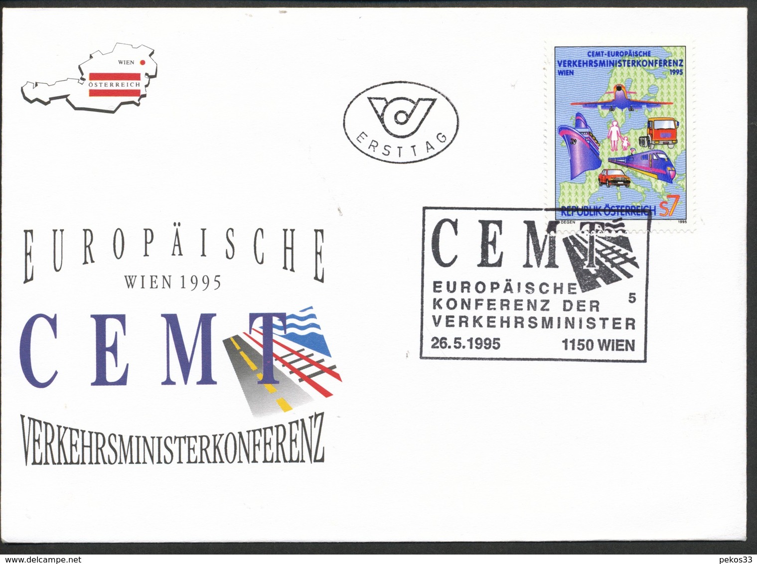 Österreich-   - FDC -1995  -  Mi.Nr.   2159    Europäische Konferenz Der Verkehrsminister - FDC