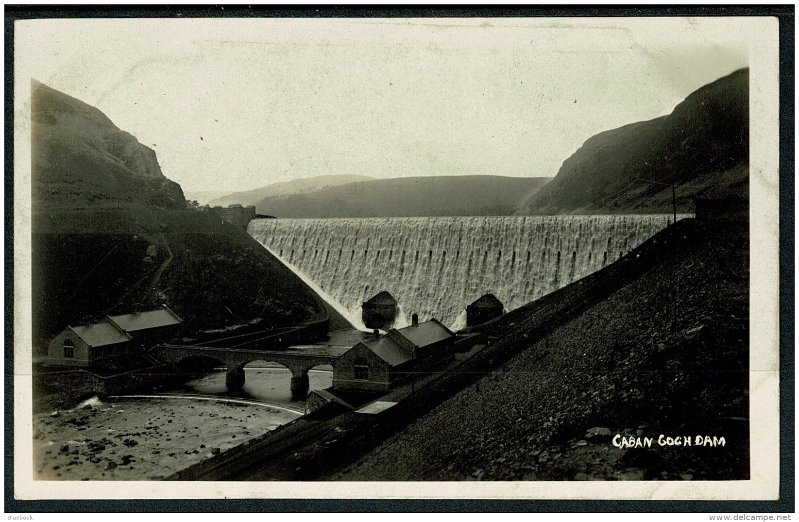 RB 1213 - 1926 Real Photo Postcard - Caban Coch Dam - Elan Valley Water Works Wales - Radnorshire