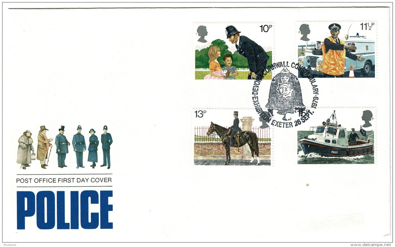 RB 1224 - 2 X Police FDC's First Day Covers - Special Postmarks - Devon &amp; Cornwall Constabulary  - Tamworth Cat &pou - 1971-1980 Decimal Issues