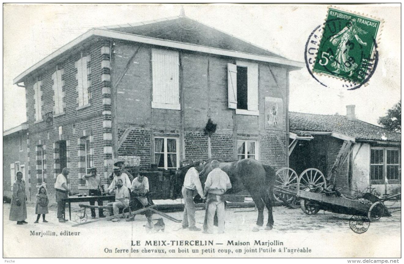 N°64588 -cpa Le Meix Thiercelin -maison Marjollin- On Ferre Les Chevaux, On Boit Un Coup- - Autres & Non Classés