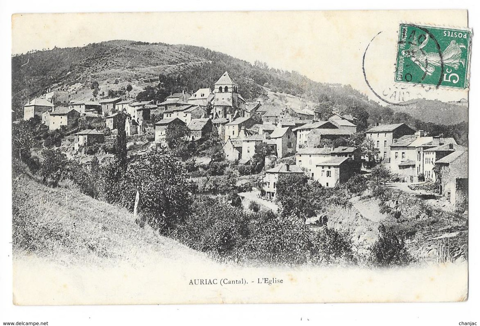 Cpa: 15 AURIAC L'EGLISE (ar. Saint Flour) Vue Du Village 1910 - Autres & Non Classés