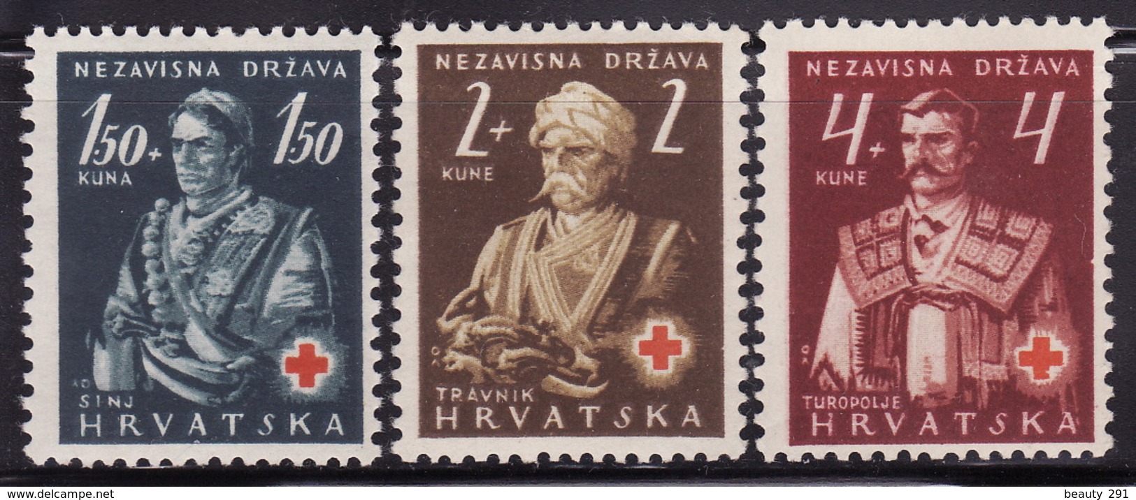 Croatia NDH 1941  Red Cross Mi 66-68 MNH** VF - Croatie