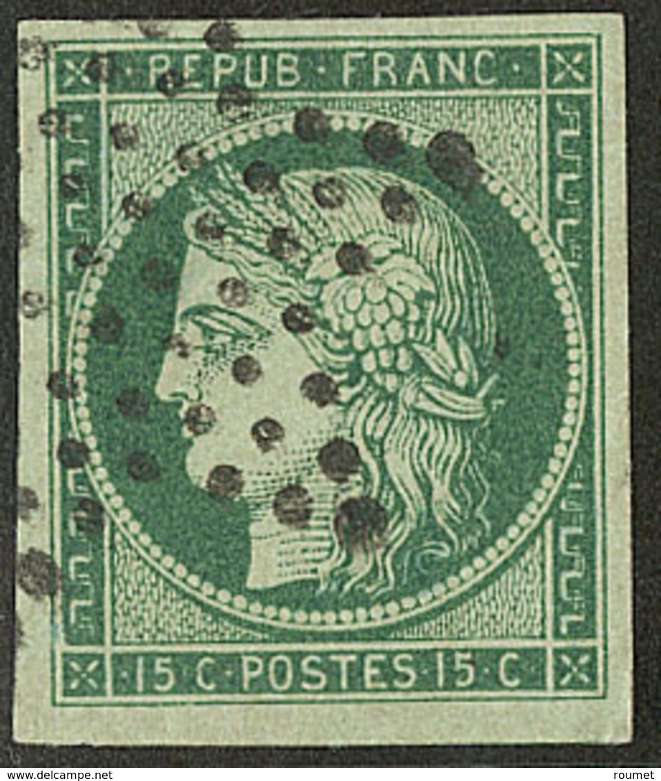 No 2e, Vert Bouteille, Un Voisin, Obl étoile, Superbe. - R - 1849-1850 Ceres