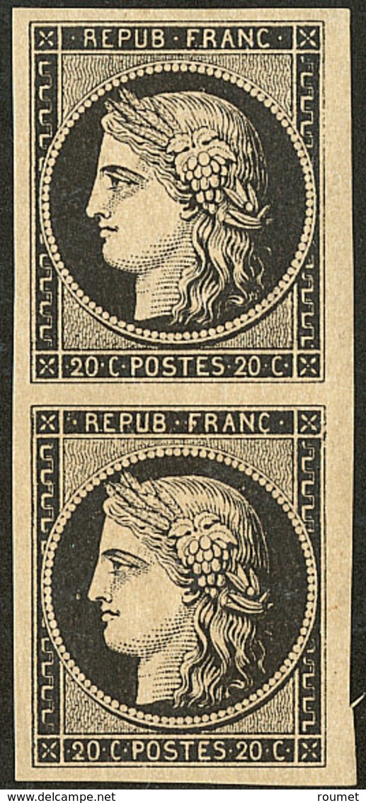 * No 3f, Paire Verticale (quasiment **), Jolie Pièce. - TB - 1849-1850 Cérès