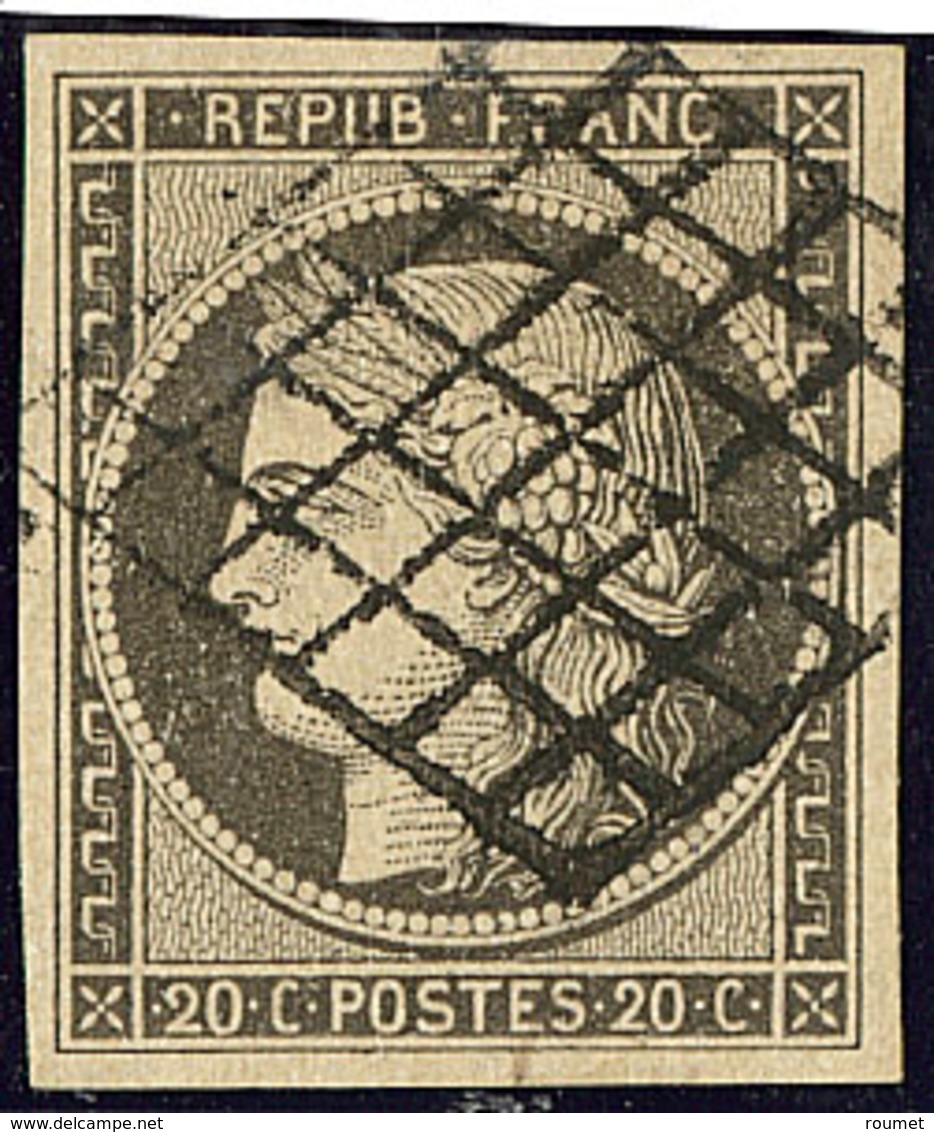 No 3i, Gris, Obl Grille, Jolie Pièce. - TB. - R - 1849-1850 Ceres