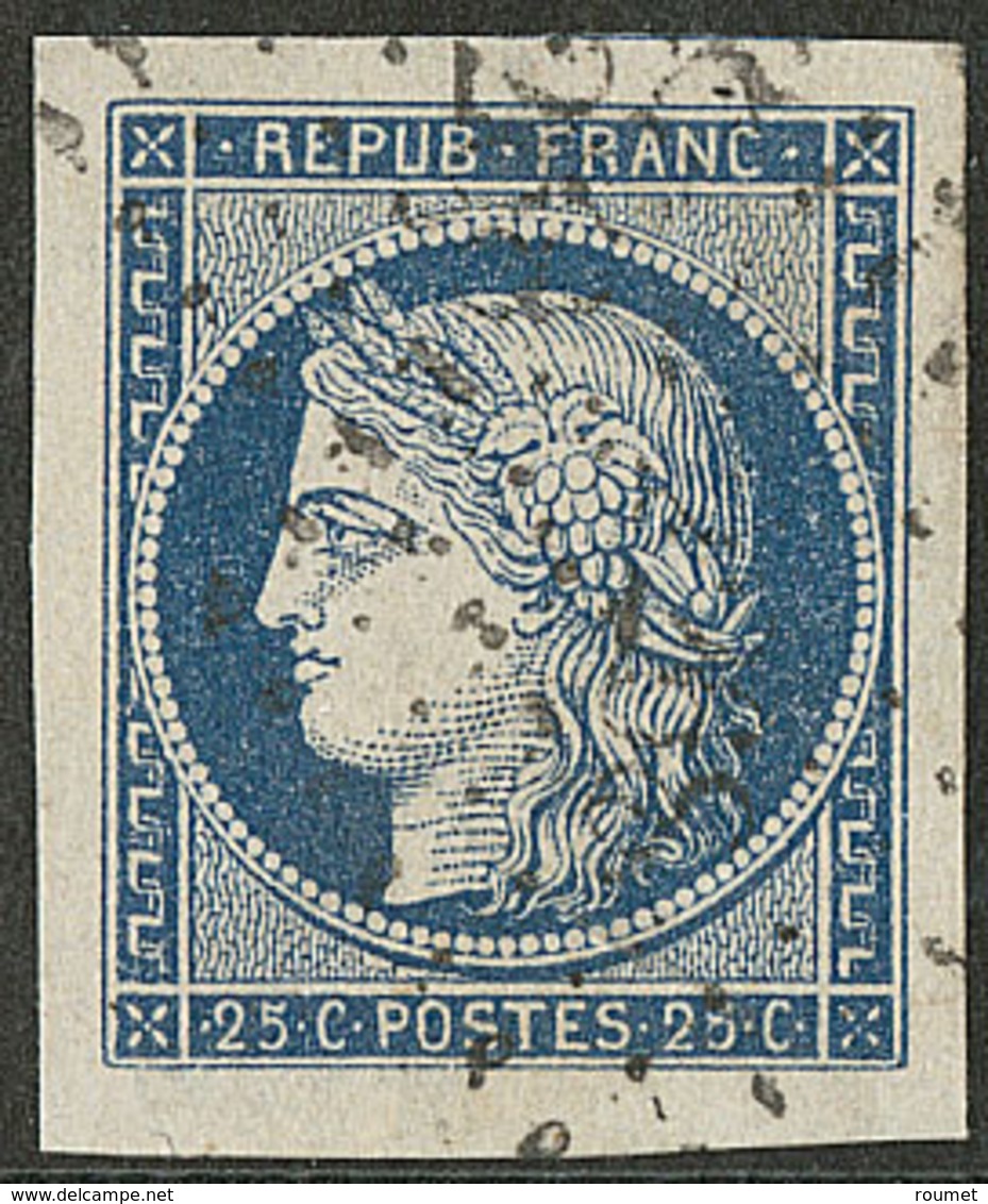 No 4c, Bleu Foncé, Un Voisin, Obl Pc, Superbe - 1849-1850 Cérès