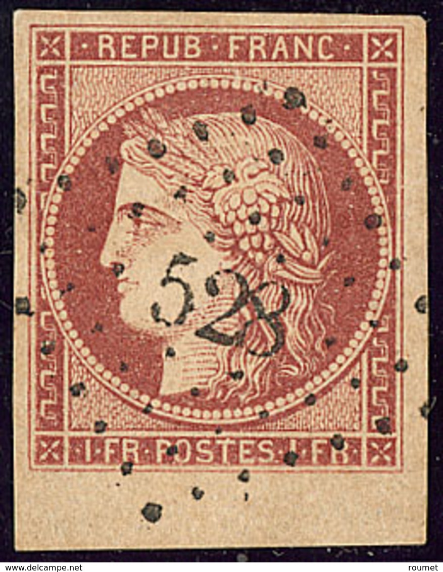 No 6b, Bdf, Obl Pc 528, Belle Nuance Proche Du Rouge-brun, Jolie Pièce. - TB. - R - 1849-1850 Ceres