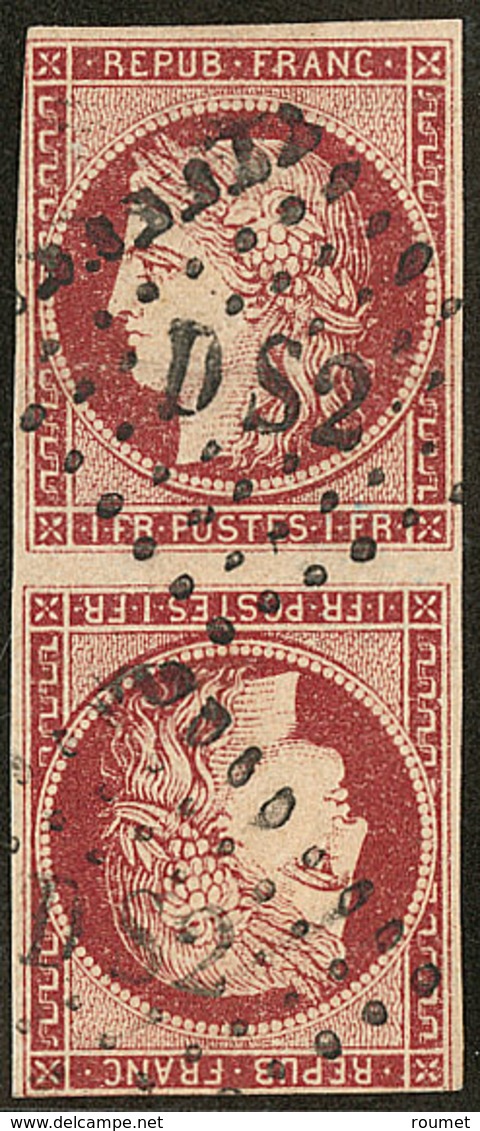 Tête-bêche. No T6, Paire Verticale Obl "DS 2", Def Mais TB D'aspect. - RR - 1849-1850 Ceres