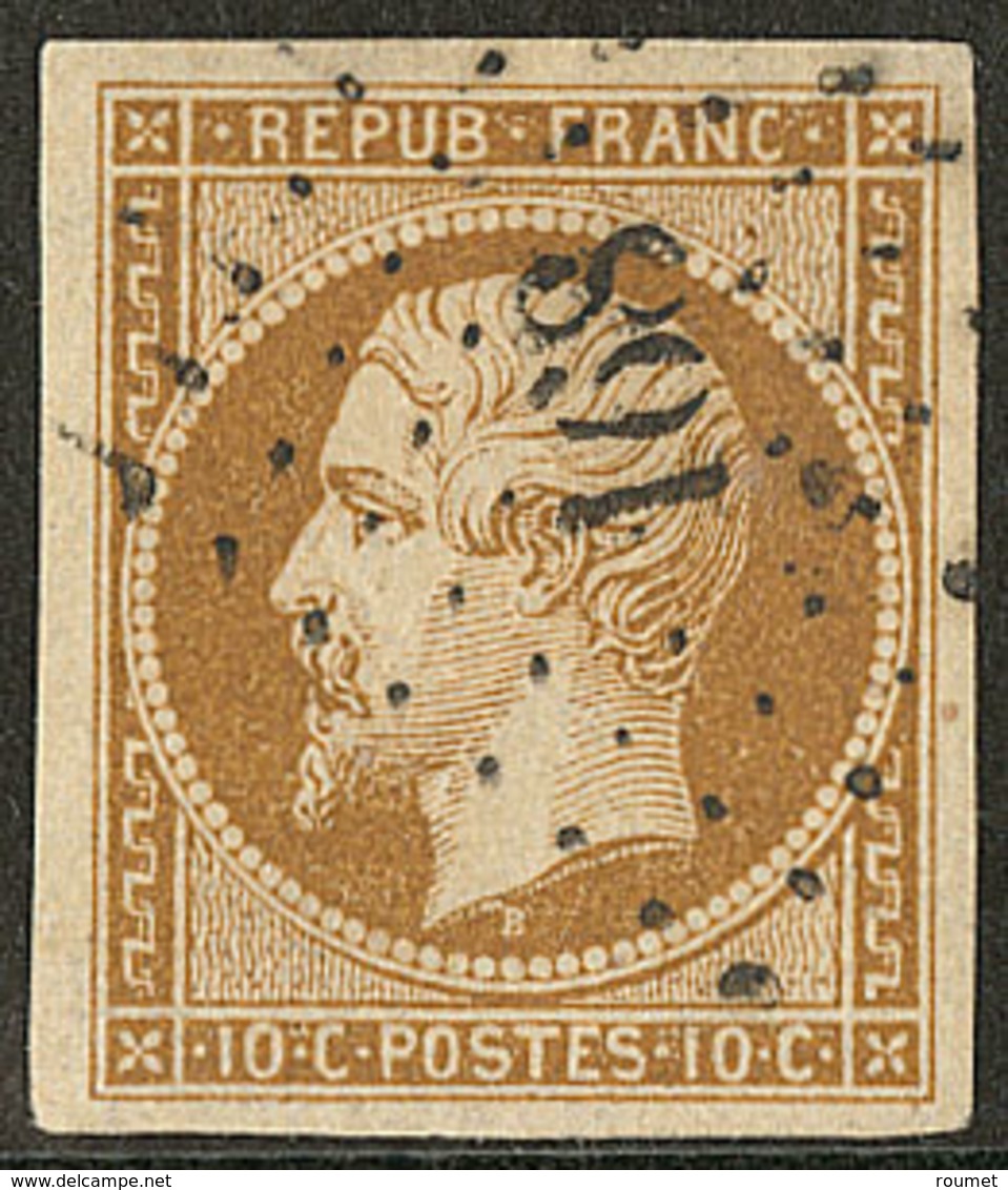 No 9b, Obl Pc 168, Petite Fente En Marge Hors Timbre. - TB - 1852 Louis-Napoleon