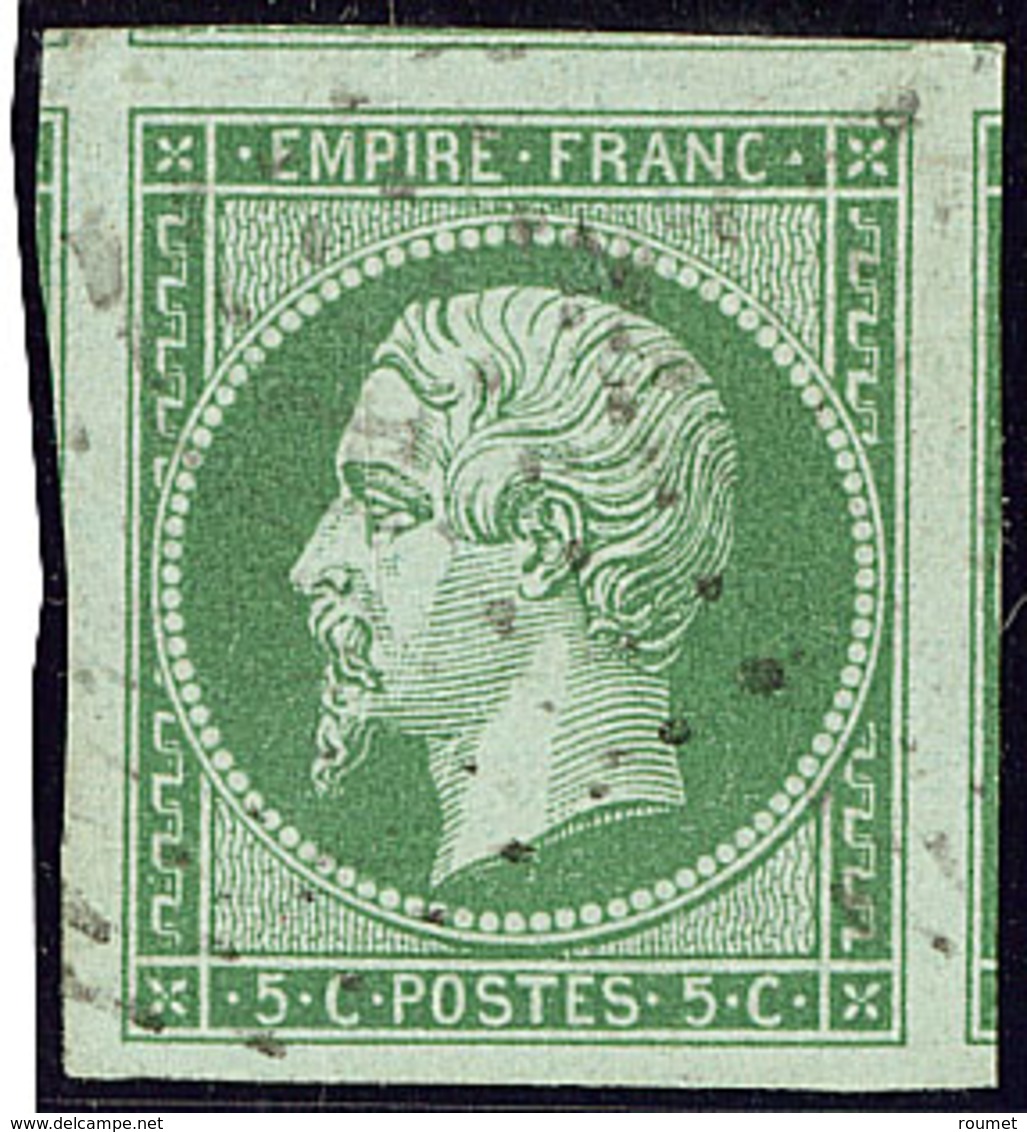 No 12b, Vert-jaune, Cinq Voisins, Superbe - 1853-1860 Napoleon III