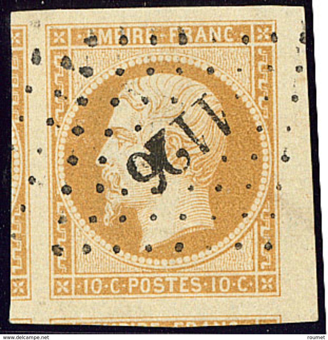 No 13Ie, Jaune Citron, Petit Bdf + Trois Voisins, Superbe - 1853-1860 Napoleon III