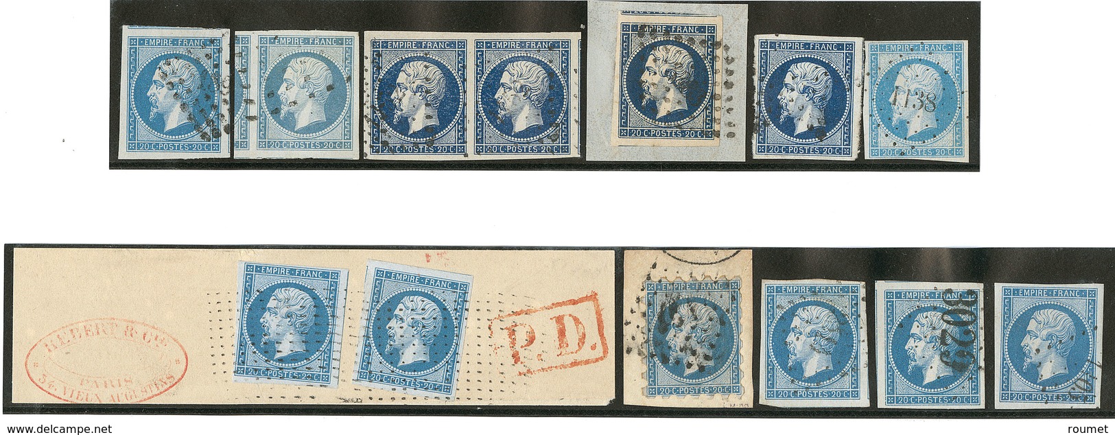 Nos 14I (9), 14II (4), Nuances Et Obl Diverses, Ex Choisis. - TB - 1853-1860 Napoleon III