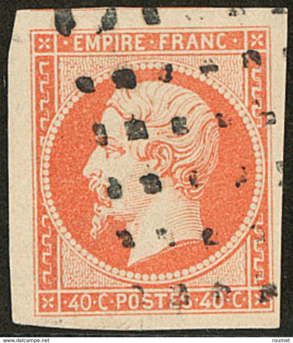 No 16b, Orange Vif, Un Voisin, Obl Gros Points. - TB - 1853-1860 Napoleon III