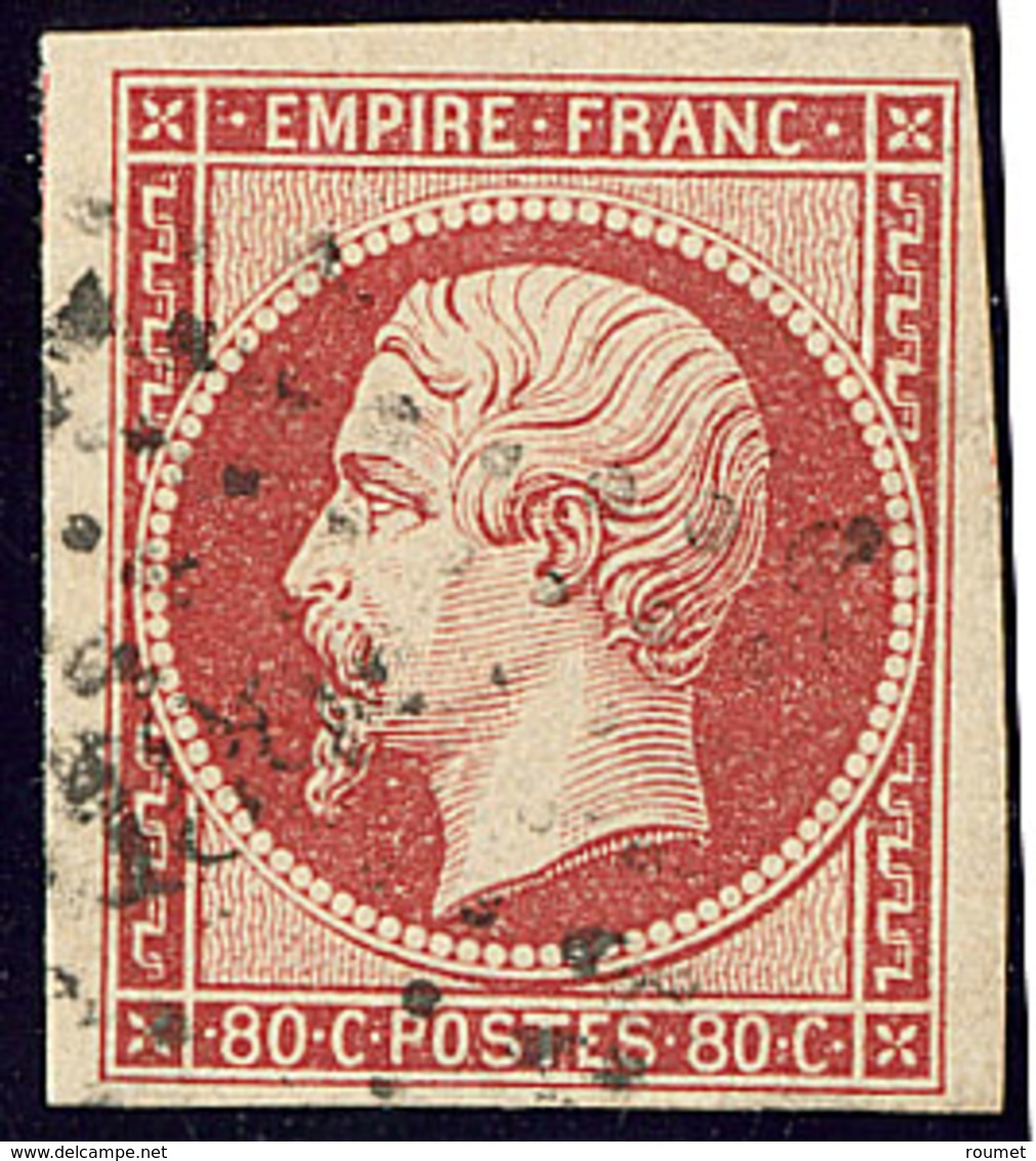 Vermillonné. No 17Ad, Obl Pc. - TB - 1853-1860 Napoléon III.