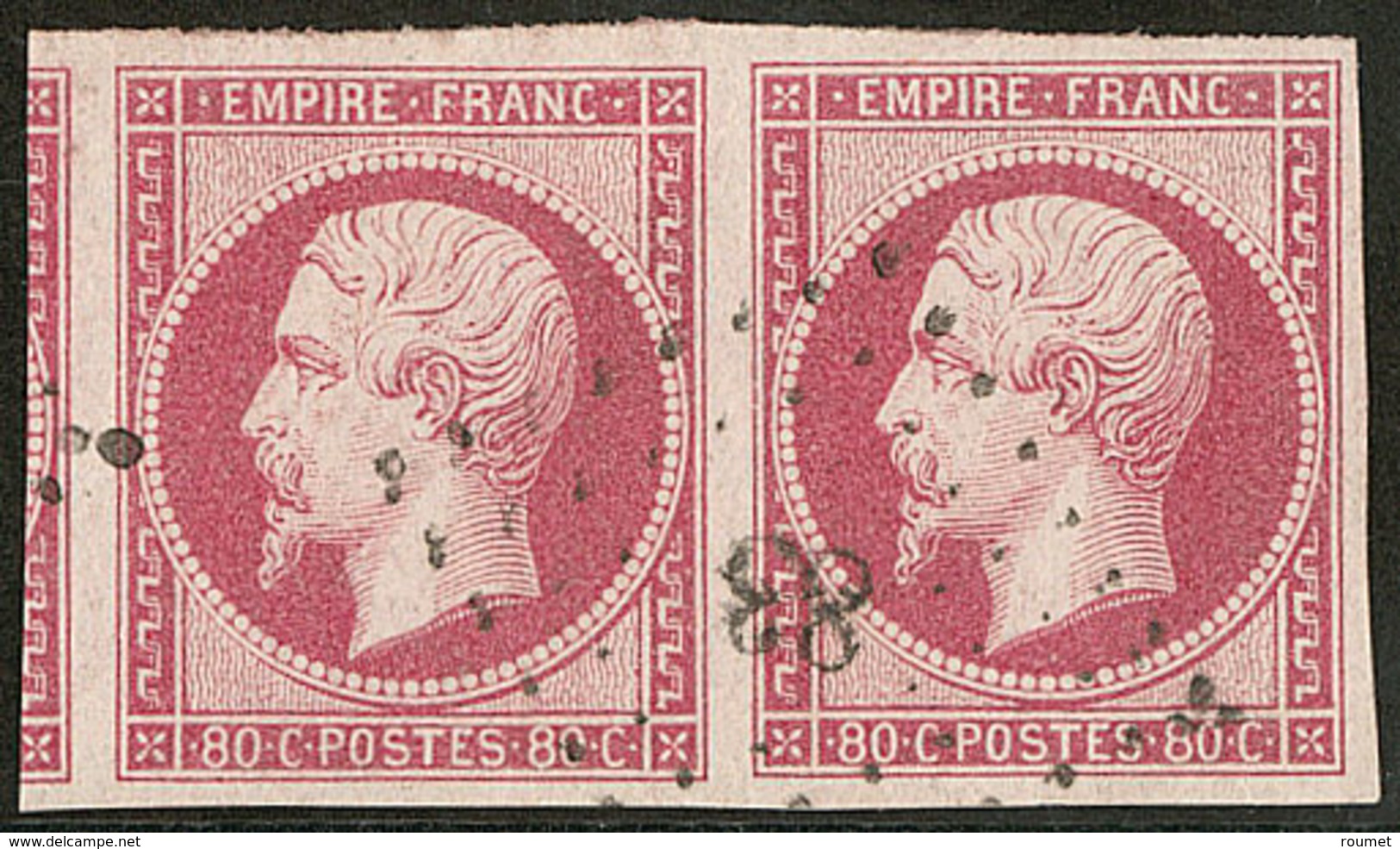 No 17B, Paire, Un Voisin, Ex Choisi. - TB - 1853-1860 Napoléon III