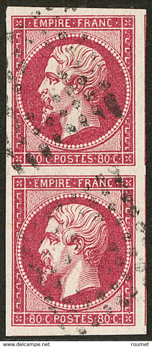 No 17Bd, Groseille, Paire Verticale, Deux Voisins, Superbe - 1853-1860 Napoleon III