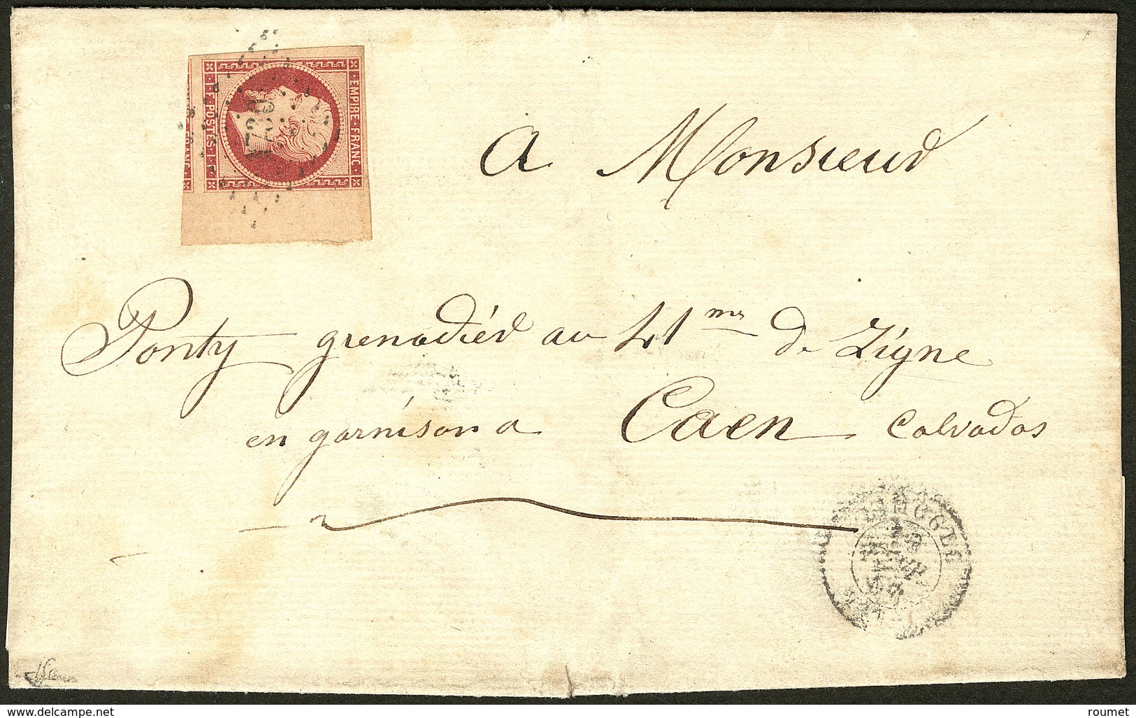 LETTRE No 18, Bdf + Un Voisin, Obl Pc 1730 Sur Lettre Incomplète De Limoges Fév 54, Jolie Pièce. - TB. - RR - 1853-1860 Napoléon III