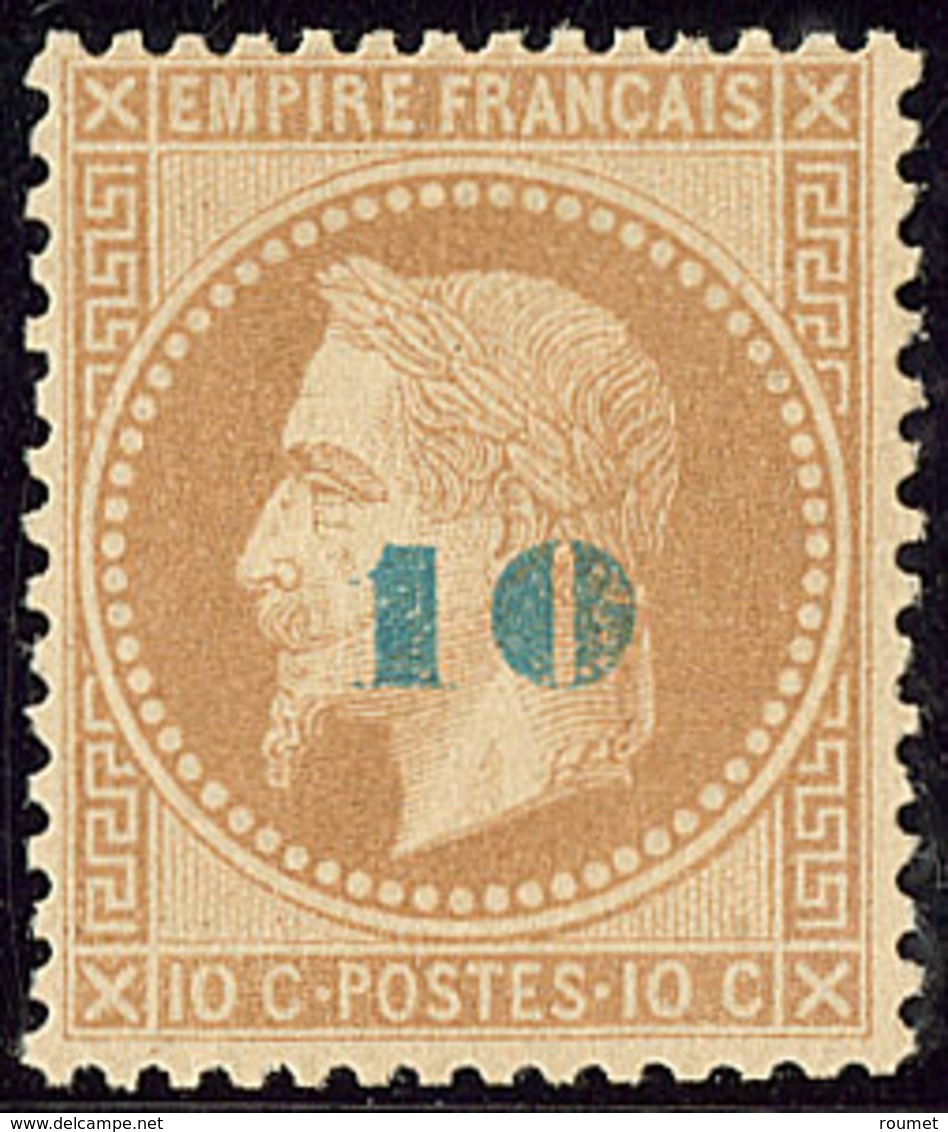 * Non émis. Surcharge Bleu Pâle. No 34a, Très Frais Et Centré. - TB. - R - 1863-1870 Napoléon III Con Laureles