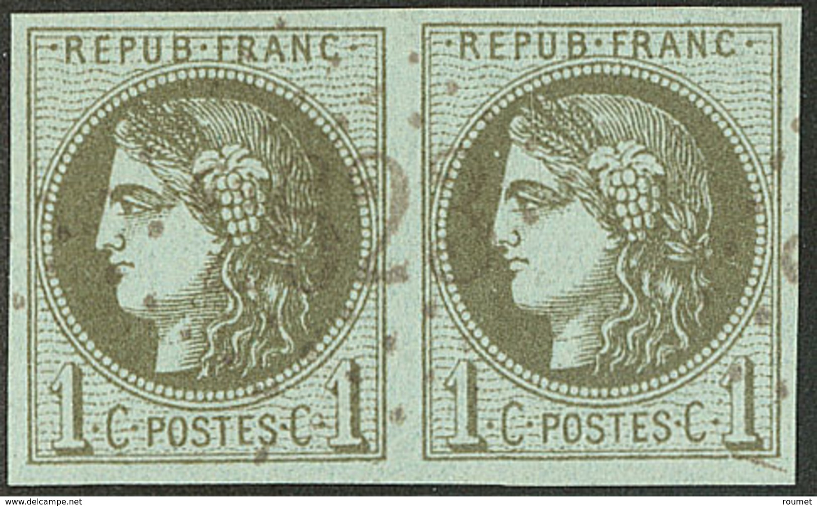 No 39IIe, Paire Obl Gc. - TB - 1870 Bordeaux Printing