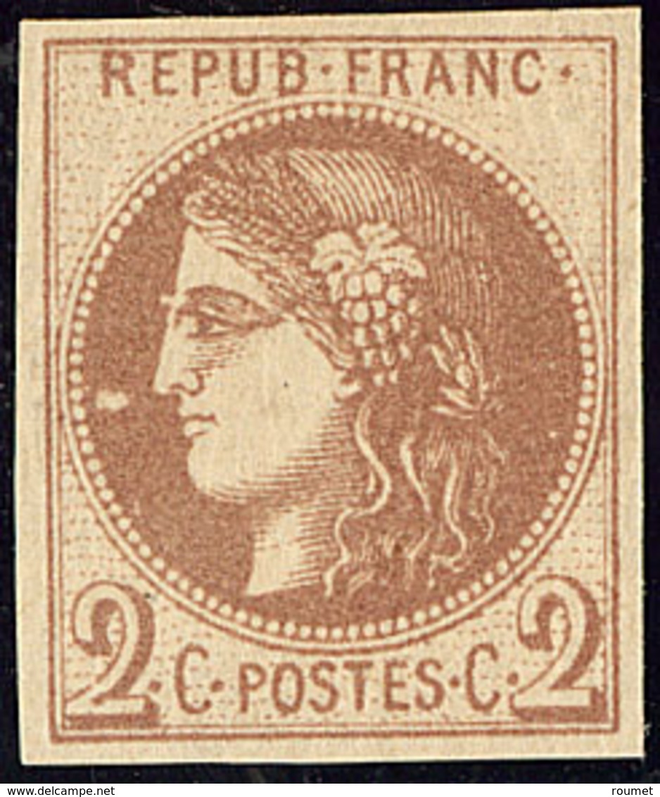 ** Report I. No 40Ib, Chocolat, Avec Petite Variété (tache Blanche Devant Le Nez), Superbe. - R - 1870 Bordeaux Printing