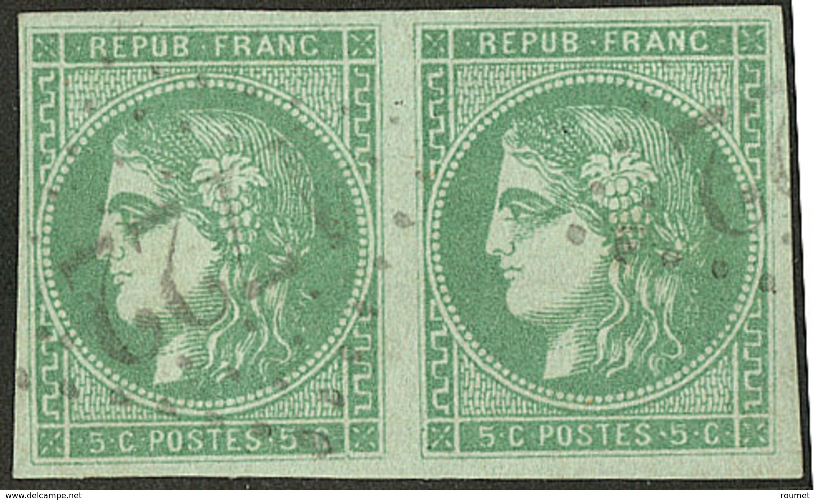 No 42IIg, Paire, Belle Nuance. - TB - 1870 Ausgabe Bordeaux