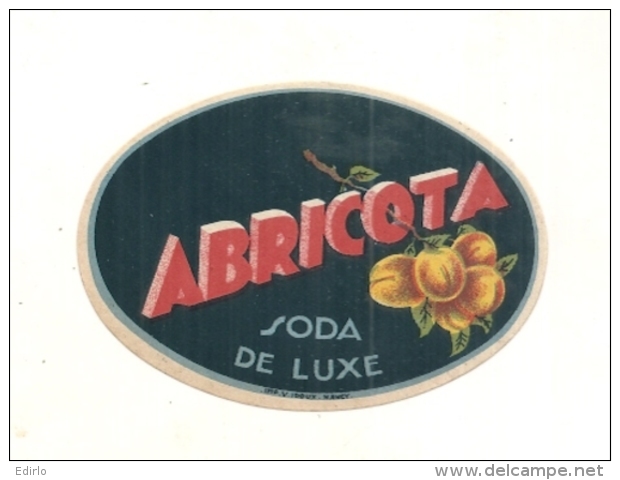 étiquette  - Petite étiquette Abricota - Litho - Soda De Luxe - à L'abricot - Fruits & Vegetables