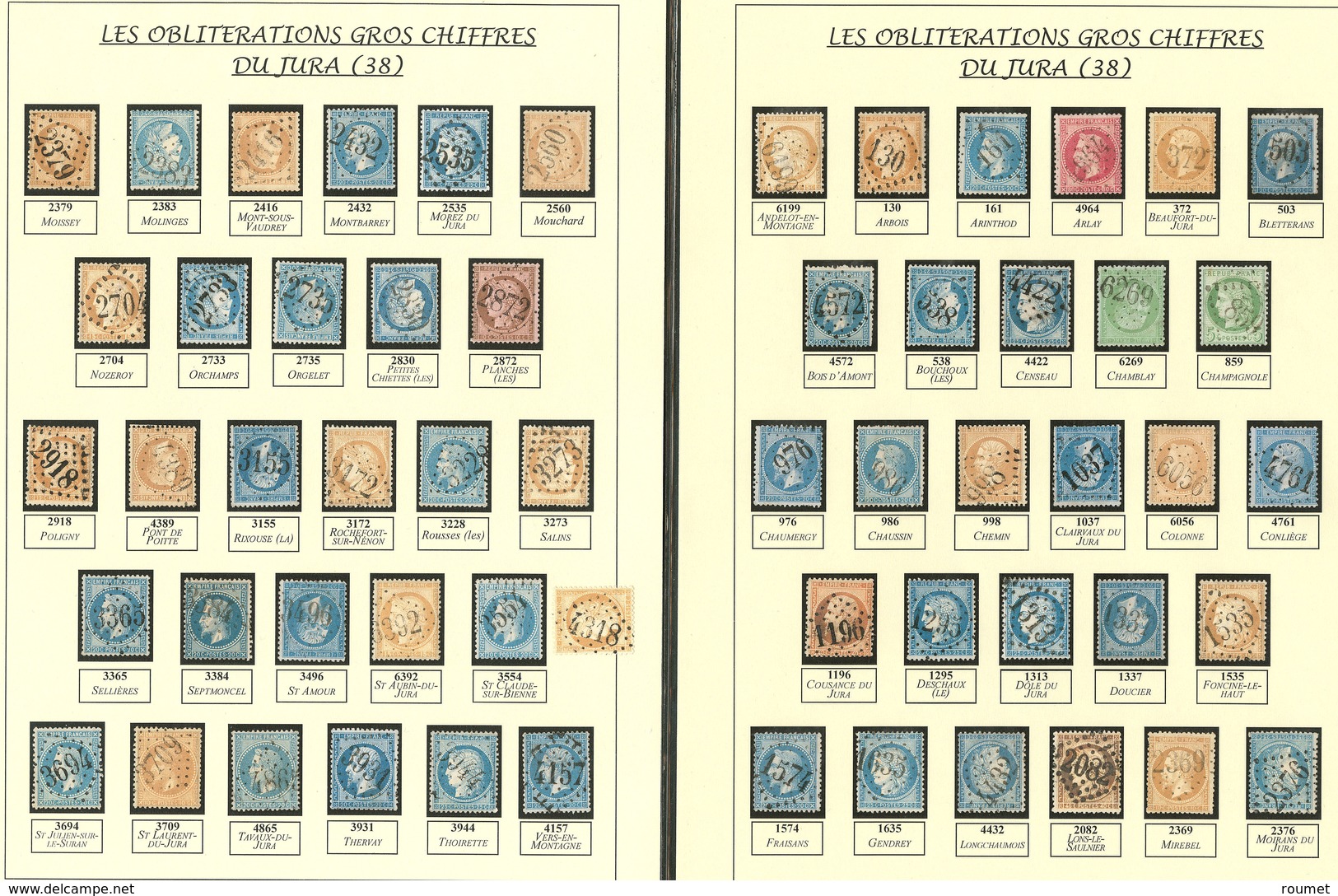 JURA. Collection De 57 Bureaux Dont Gc 1337, 6199, 6392, Etc. - TB - Otros & Sin Clasificación