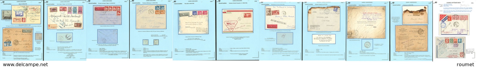 LETTRE Lignes Africaines (DAGNAUX). Collection 1930-1938, 14 Plis, Griffes, Cachets, Obl Et Destinations Diverses Dont 6 - Other & Unclassified