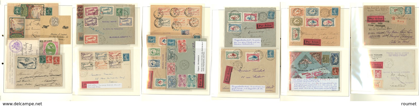 LETTRE Collection. Aérogrammes 1910-1938, 32 Enveloppes Affts, Obl Et Destinations Diverses Dont 1er Vol, Tour Du Monde, - 1927-1959 Mint/hinged