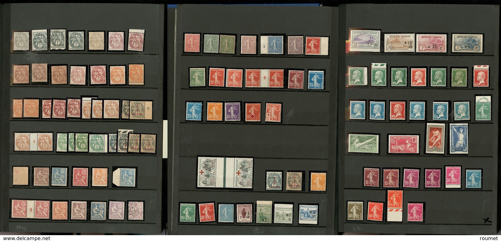 ** 1900-1970 (Poste, BF), Valeurs Moyennes Et Séries Complètes Dont Semeuse, 2e Orphelins, 321 *, Etc., Qqs Ex * Au Débu - Collections