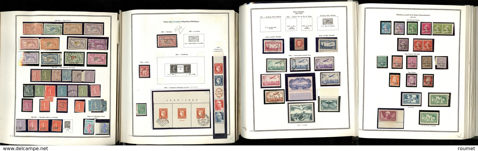 ** 1900-1976 (Poste, PA, Préos, Taxe, Etc.), Valeurs Moyennes Et Séries Complètes, Des Ex * Et Obl Avant 1939, En 1 Albu - Collections