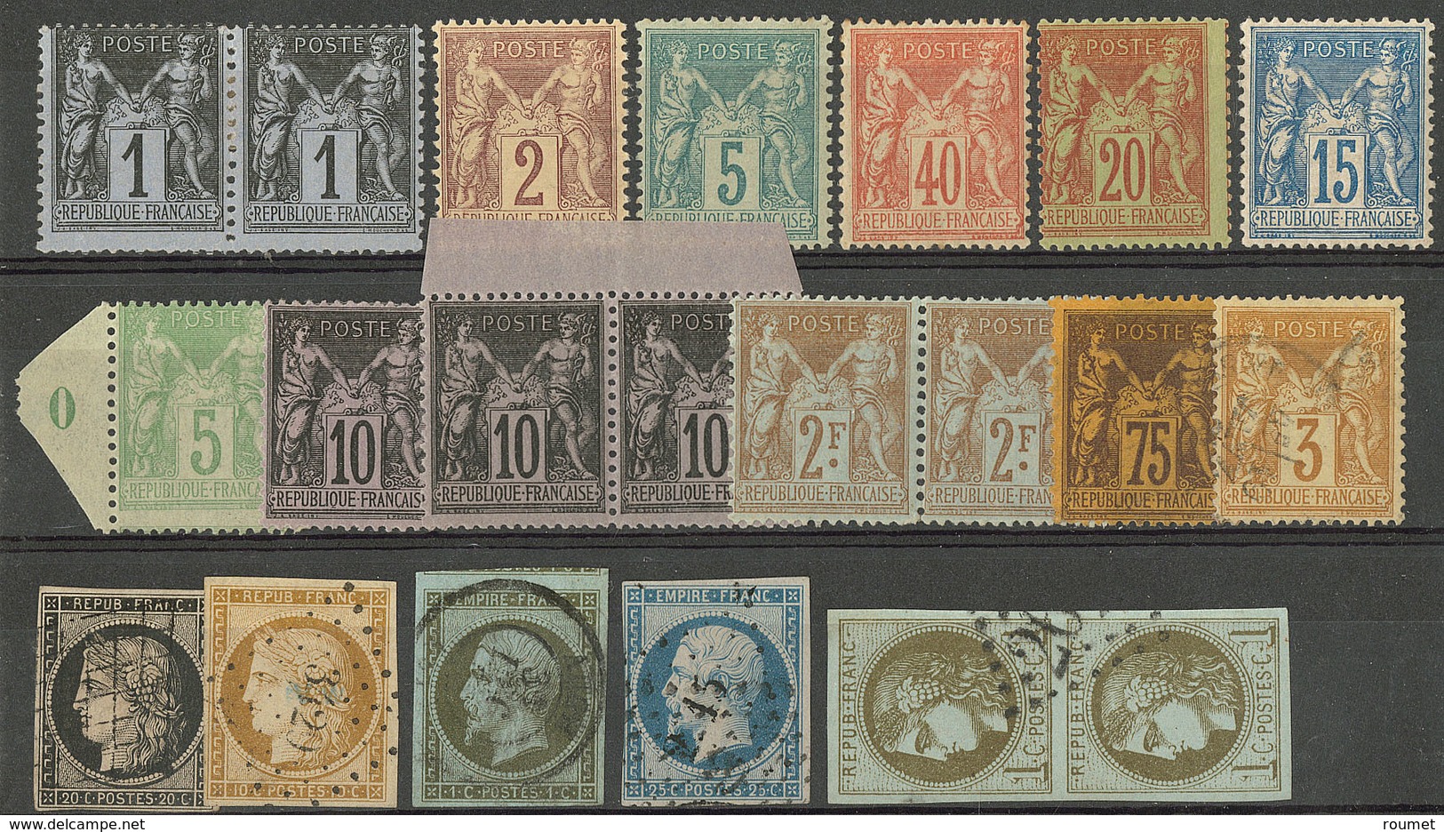 * 1849-1900, Dont 14 Ex Type Sage + Sept Divers Obl Dont N°1 Et 3. - TB, B Ou Pd - Collections