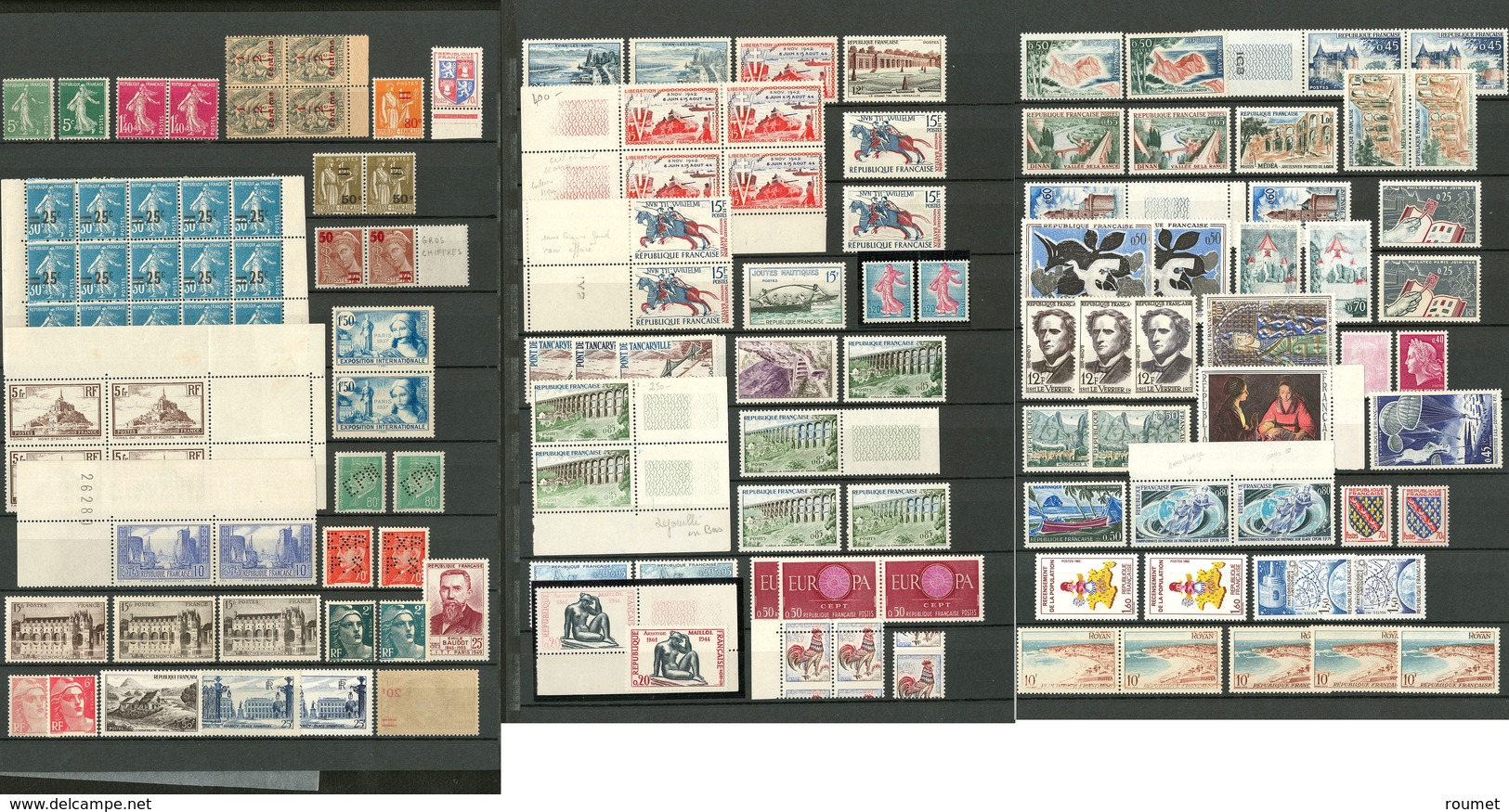 ** 1907-1978 (Poste), Valeurs Diverses, Nuances Et Variétés D'impression. - TB - Collections