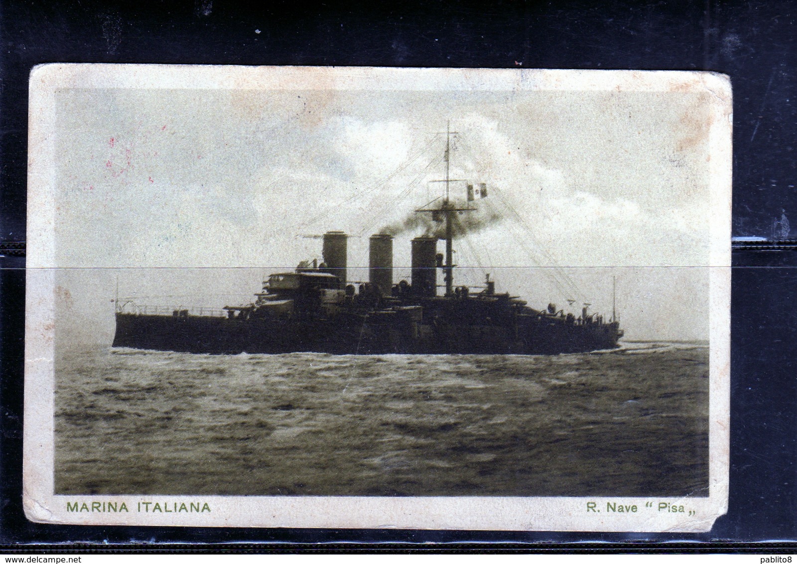 CARTOLINA VIAGGIATA IN ITALIA 9 10 1915 POSTA MILITARE MARINA ITALIANA NAVE REGIA PISA CARD - Guerra