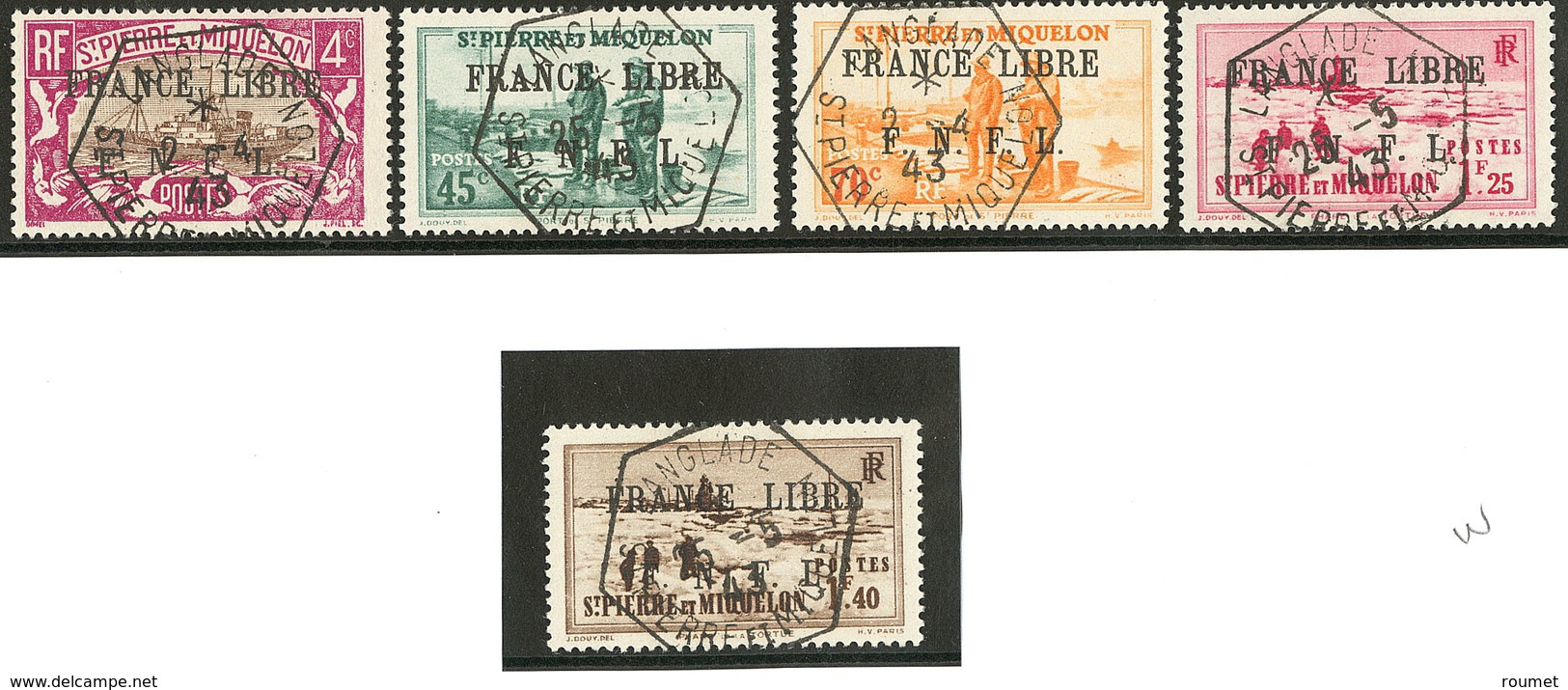 France-Libre. Nos 235, 256, 260, 264, 265, Tous Obl Cad Langlade 1943. - TB - Other & Unclassified