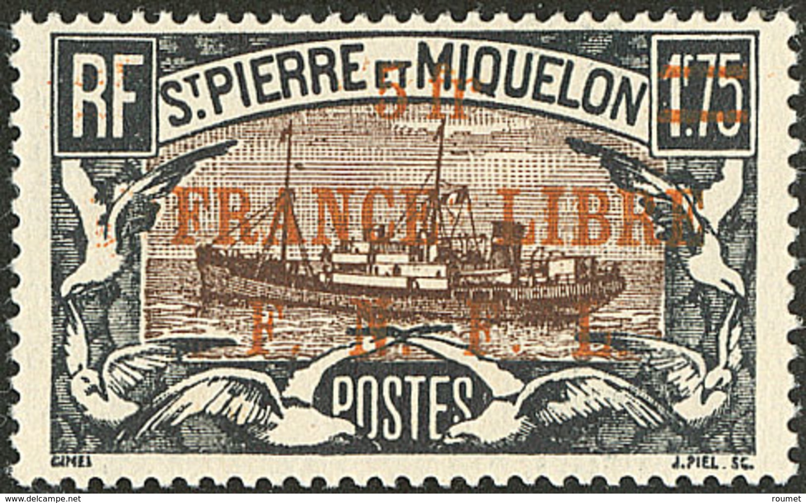 ** France-Libre. Surcharge Orange. No 245a, Pos. 17, Très Frais. - TB. - R - Autres & Non Classés