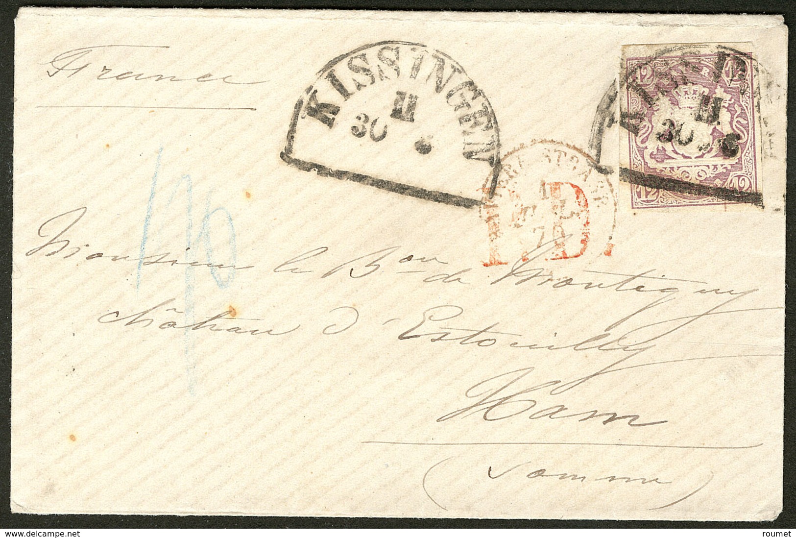 LETTRE Bavière. No 21, Obl Cachet "Kissingen" Sur Enveloppe De Juil 70 Pour La France. - TB - Other & Unclassified