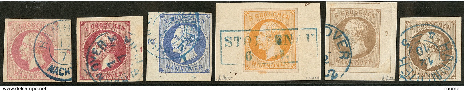 Hanovre. Nos 17, 17a, 18 Et 20, Bdf Ou Cdf Avec Numéros, 19 Sur Petit Fragment, 20 (un Voisin), Superbes - Hanover